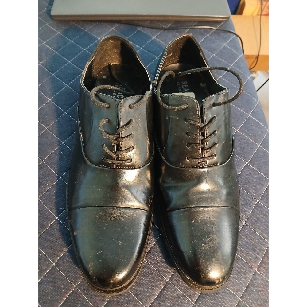 Kenneth Cole Dress Shoes Black Man Made Leather  - Size 9